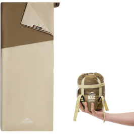 Спальний мішок Naturehike Ultraleicht: ультралегкий, 680/760г, для 3 сезонів, 190x75/205x85 см, для походів, рюкзаків, кемпінгу, 15°C, темно-коричневий/світло-коричневий-XL