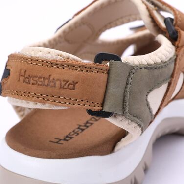 Жіночі літні спортивні сандалі Harssidanzar для туризму та активного відпочинку - шкіра, колір кавово-сірий, розмір 38 EU