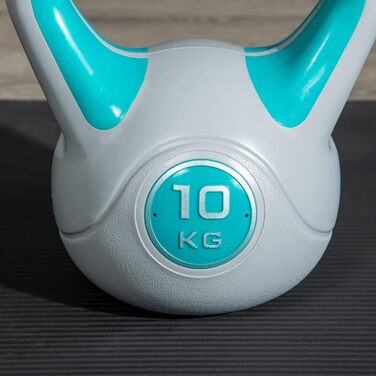 Гиря SPORTNOW 10 кг синя, обгумована для фітнесу, силових тренувань і кросфіту