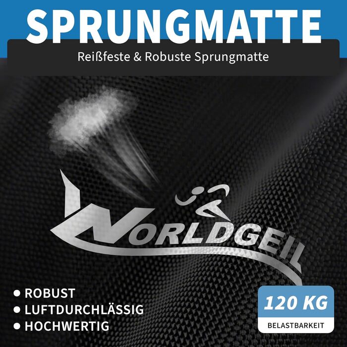 Складаний фітнес-батут для дому з регульованою ручкою, Ø 86.5 см, навантаження до 150 кг, синій — для дорослих та дітей