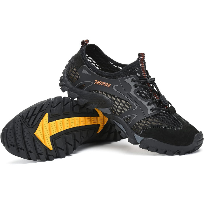 Чоловічі спортивні сандалії FLARUT для літа, трекінгу та хайкінгу. Легкі, дихаючі, з сітчатим верхом. Ідеально для туризму, бігу та скелелазіння. Розмір 44 EU, чорний колір.