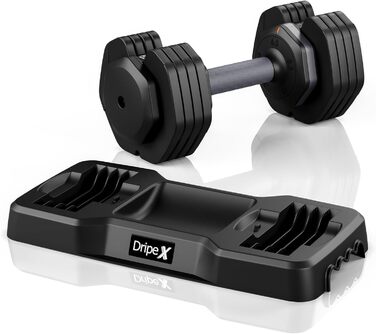 Набір гантелей Dripex: 11 кг, 24.5 кг, 41 кг. З антиковзним покриттям, регульованими дисками та підставкою. Для фітнесу, сірий колір
