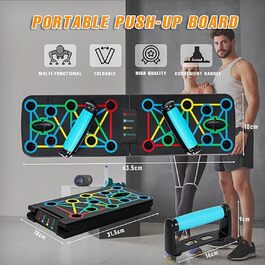 Дошка для віджимань Push Up Board 17 в 1, складана, багатофункціональна, чорна