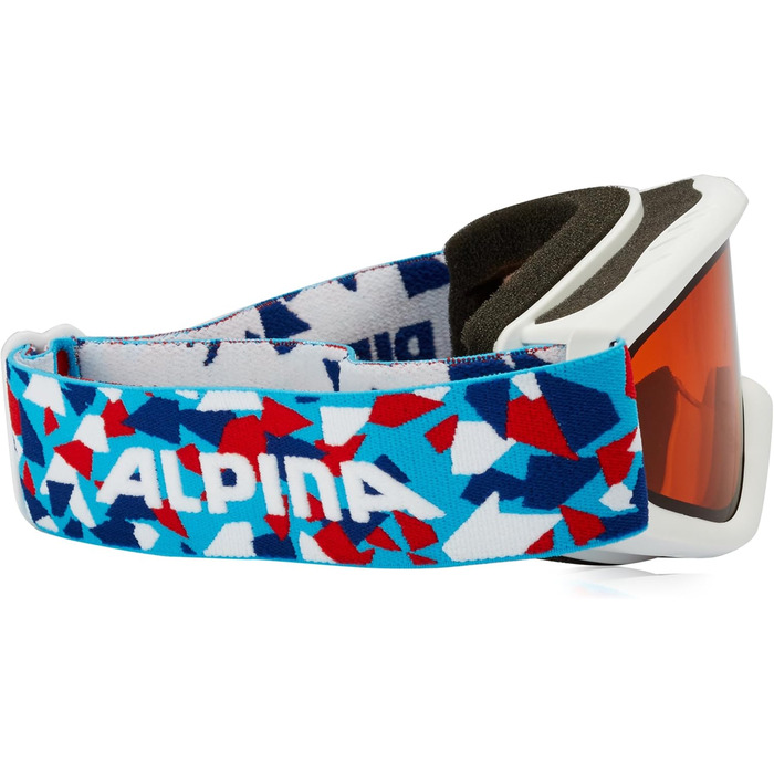 Лижна маска ALPINA Carat D для дітей унісекс, біла з конфетті, універсальний розмір