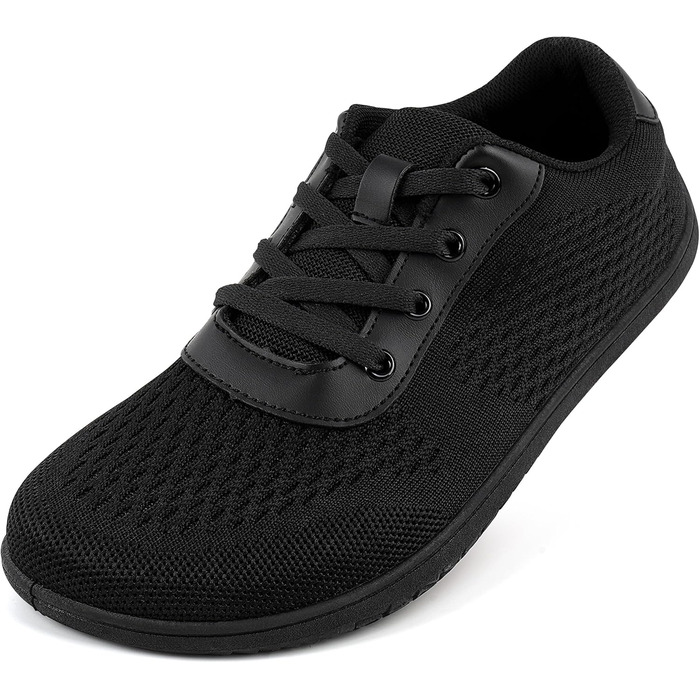 Кросівки для бігу Barfußschuhe: чоловічі та жіночі, зручні, дихаючі, з широкою передньою частиною, антиковзкі, чорні, 43 EU