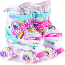 Ролики дитячі ERNAN, регульовані, світлодіодні, для дівчаток та хлопчиків, підходять для початківців, ідеальні для подарунків на Різдво та день народження, кольорові