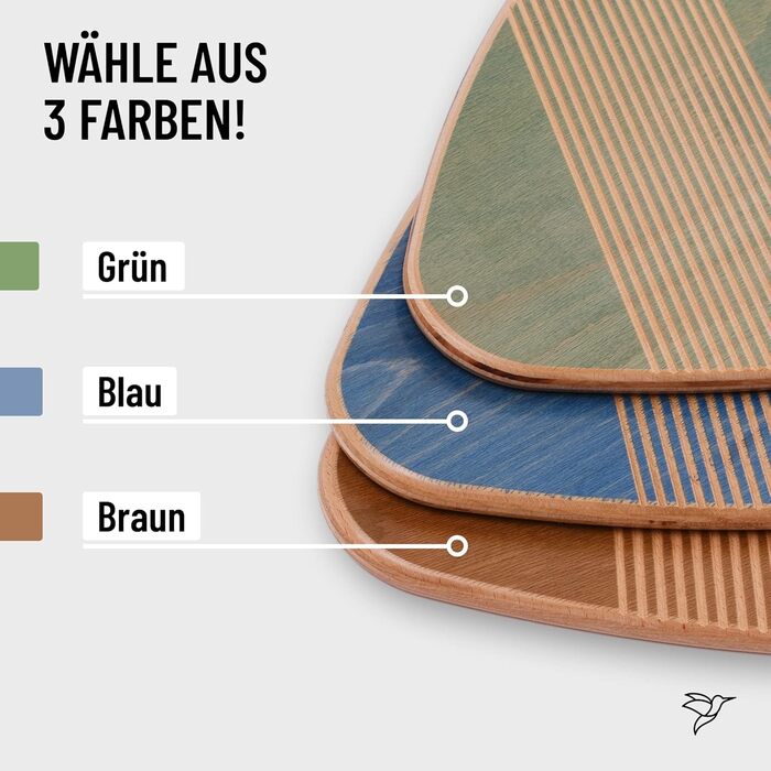Балансувальна дошка Kolibri Board Round Grip з корковим валиком, дерево, без пластику, екологічна, для початківців і досвідчених, Німеччина, коричнева