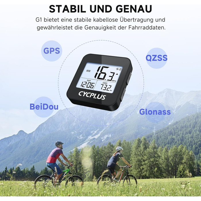 Велокомп'ютер CYCPLUS GPS бездротовий, водонепроникний IPX6, чорний - спідометр, лічильник відстані для велосипеда G1