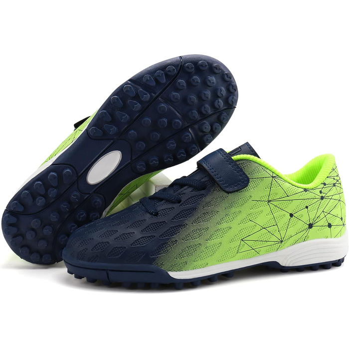 Дитячі футбольні бутси JABASIC для штучного газону, розмір 32 EU, блакитний та лимонний кольори