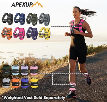 APEXUP Регульовані обважнювачі на щиколотки для жінок і чоловіків, модульні ремені для ніг для йоги, ходьби, бігу, аеробіки та фітнесу