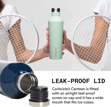 Термобутилка Corkcicle Canteen з трубочкою, потрійна ізоляція, нержавіюча сталь, тримає холод 25+ годин і тепло 12 годин, герметична, багаторазова, BPA-free, для води, яскравий дизайн