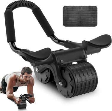 Ролер для пресу Ab Roller з підтримкою ліктів, автоматичний, для дому, чорний, без таймера