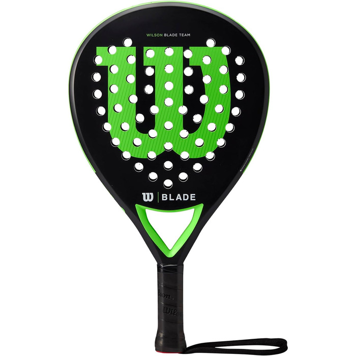 Падельна ракетка Wilson Blade Team v2, скловолокно/EVA, 370 г, чорна/неонова зелена