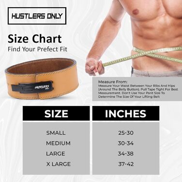 Пояс для важкої атлетики Husters з ременем, шкіряний, для пауерліфтингу, бодібілдингу, кросфіту, тренувань. Підтримка спини, 10 мм, для чоловіків та жінок (L, коричневий)