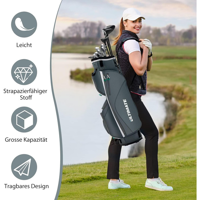 Сумка для гольфу FANTASK 14 відділень, сіра (25 x 17 x 91 см)