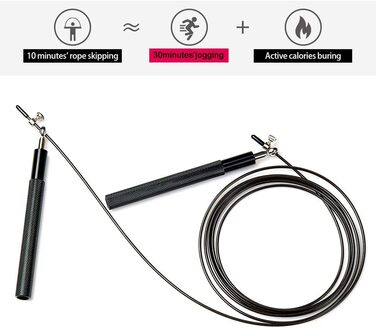 Стрибкове канат для фітнесу з регулюванням, алюмінієва ручка та підшипники, для спалювання жиру, CrossFit, тренування