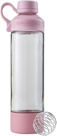 Скляна пляшка BlenderBottle Mantra з кришкою та BlenderBall, для води, йоги та протеїнових коктейлів, BPA Free, 600 мл, рожевий