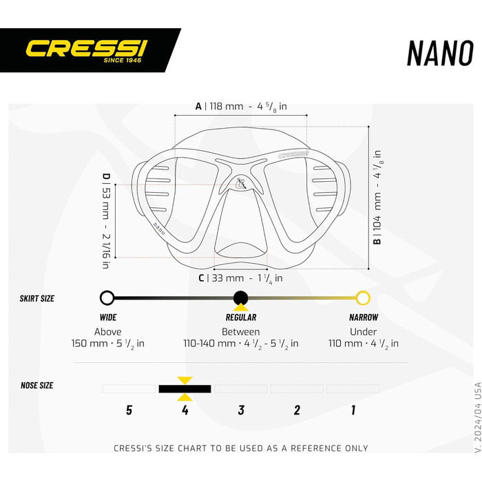 Cressi чоловіча маска для дайвінгу Nano прозора/синя