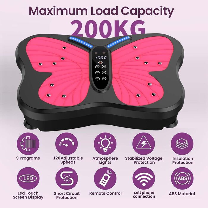 Віброплатформа для фітнесу Rüttelplatte: тренування вдома, лімфодренаж, до 180 кг, 200 швидкостей для жінок та чоловіків