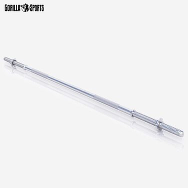 Штанга GORILLA SPORTS 30 мм, 150/180/200 см, хромована, з двома гвинтовими замками, навантаження до 200 кг