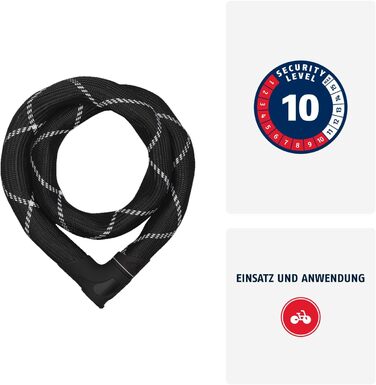 Замок для велосипеда ABUS Iven Chain 8210 - сталевий, 140 см, рівень захисту 10