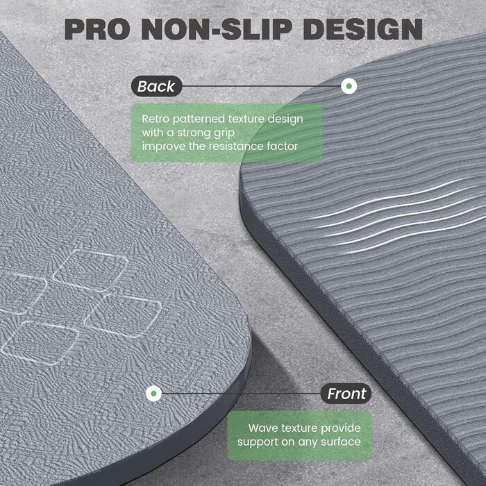 Йога мат Soontrans 8 мм, TPE, 183x68 см (сірий) - з гумками, килимком для колін та фітнес аксесуарами