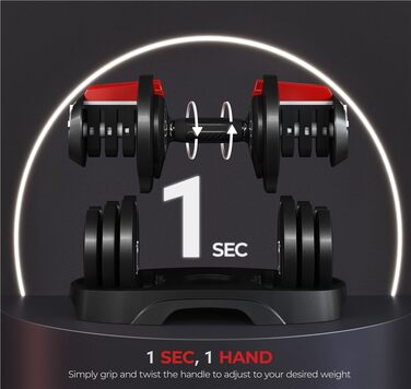 Регульована штанга Yaheetech 12/16-в-1: короткі гантелі 1,5-18 кг / 3-24 кг / 2-40 кг. Швидке налаштування ваги. Гантелі для дому та фітнес-залу. Регульована - 12,5 кг (одиничний екземпляр)