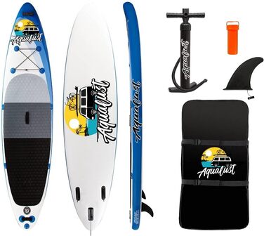 Надувна SUP-дошка AQUALUST 12'0 для серфінгу та веслування, 365x81 см, синя
