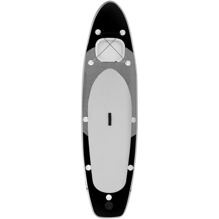 Набір SUP-дошка vidaXL надувна для дорослого, 300x76x10 см, чорна, весло, серфборд для падлбордингу