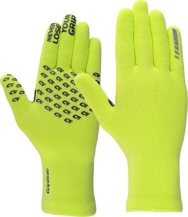 Велосипедні рукавички GripGrab водонепроникні термо, жовті Hi-Vis (M/L)