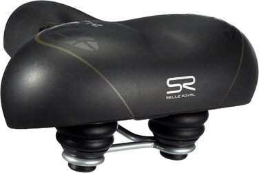 Велосипедне сідло Selle Royal Touren City, гель, еластомери, шкіряна структура, чорне