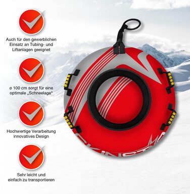 Сніговий валянок SkinStar Profi - червоний, Ø100 см - для катання на снігу