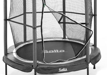 Батут дитячий Salta Junior Ø 140 см, чорний/рожевий, з сіткою, TÜV geprüft