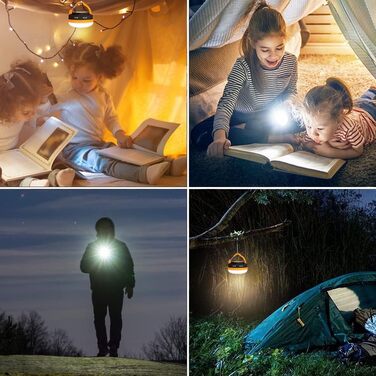 Кемпінгові ліхтарі Flintronic, 2 шт. LED, 5 режимів SOS, водонепроникні, міні-ліхтарі для намету, портативні, для пікніків, туризму, риболовлі, набір для надзвичайних ситуацій, оранжевий