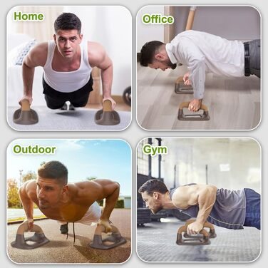 Обладнання для калістеніки: бруси для віджимань, паралелі, бруси для ростову, дошки для віджимань, тренування вдома, сила, витримує 226 кг, темно-зелений, перфорована платформа (коричнева)