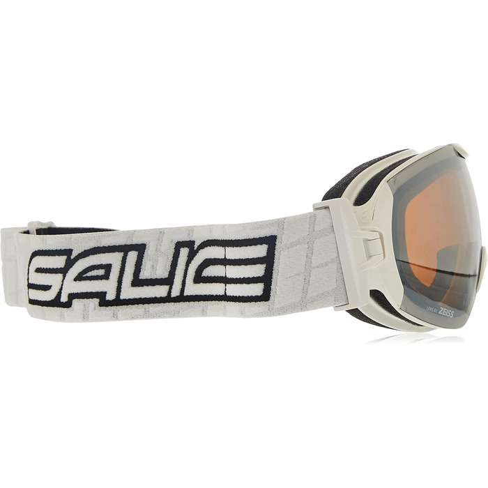 Гірськолижна маска Salice 604 Unisex, біло-чорна, дзеркальні лінзи