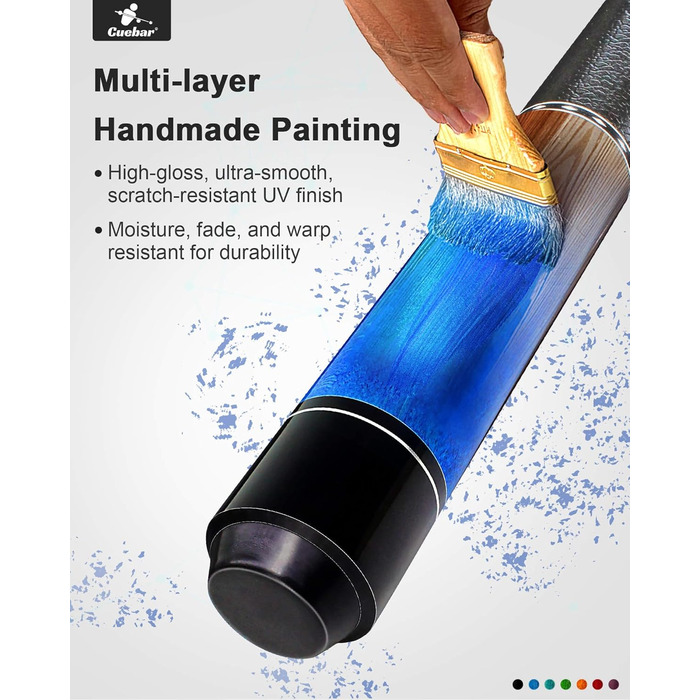 Набір київ для більяру CUEBAR (2 шт.), 147 см, для дорослих, з імітацією шкіри, 2 кольори та ваги