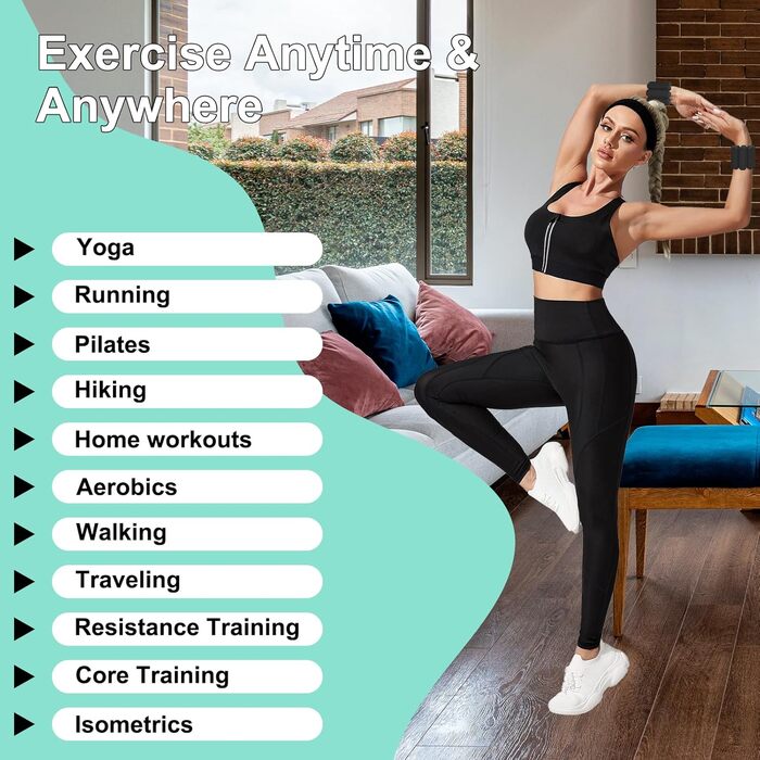 Набір манжет для збільшення ваги, 2 шт. (по 0.45 кг) - для йоги, бігу, силових тренувань, чоловіки та жінки