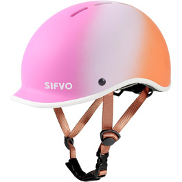 Дитячий велосипедний шолом Scoot and Ride, для хлопчиків і дівчаток, розмір 51-55 см, рожево-оранжевий градієнт, для скейтборда і самоката