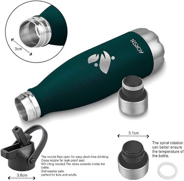 Термос-пляшка AORIN вакуумна, ізольована, 350/500/750 мл, BPA-Free, зберігає холод 24 год, тепло 12 год, для дітей, школи, спорту, фітнесу, велосипеда