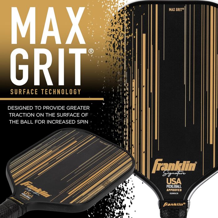 Професійна ракетка для піклболу Franklin Sports Signature Series з MaxGrit-покриттям, турнірна, затверджена USAPA, поліпропіленовий осердя 13 мм + 16 мм