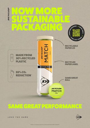 М'яч для тенісу Dunlop Match Pro для ґрунту, хард-корту та газону - Amazon Exclusive, 3x 4 шт.