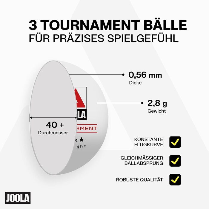 Набір для настільного тенісу JOOLA Team Pro: 2 ракетки, 3 м'ячі та чохол, 6 предметів