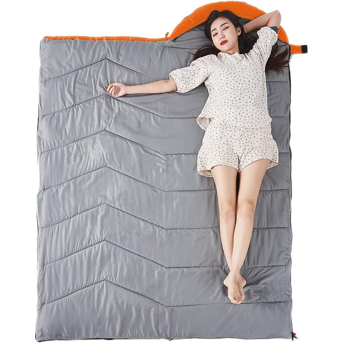 Спальний мішок 4 сезони для дорослих та дітей, теплий, легкий, водонепроникний, для кемпінгу, походу, відпочинку на природі, з компресійним мішком