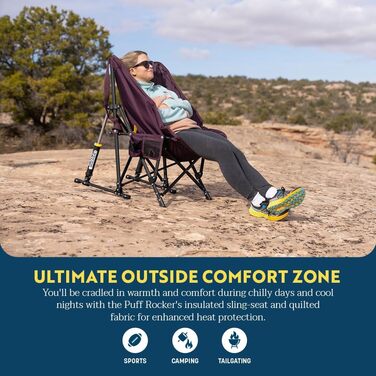 Зручне крісло-гойдалка GCI Outdoor Kickback для відпочинку на природі, Heathered Indigo (Terra)