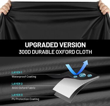 Водонепроникний чохол для мотоцикла Favoto, 220x105x130 см, з відбиваючими смугами та отвором для замка