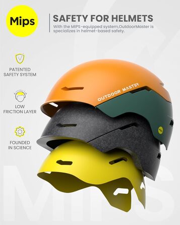 Шолом OutdoorMaster ELK MIPS з маскою для гірськолижного спорту - комплект для чоловіків, жінок та молоді, помаранчевий