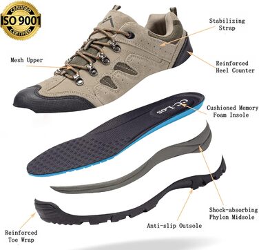 Черевики для хайкінгу CC-Los, водонепроникні, чоловічі, зручні, легкі, дихаючі, розмір 40-48, коричневі. Outdoor, водонепроникні