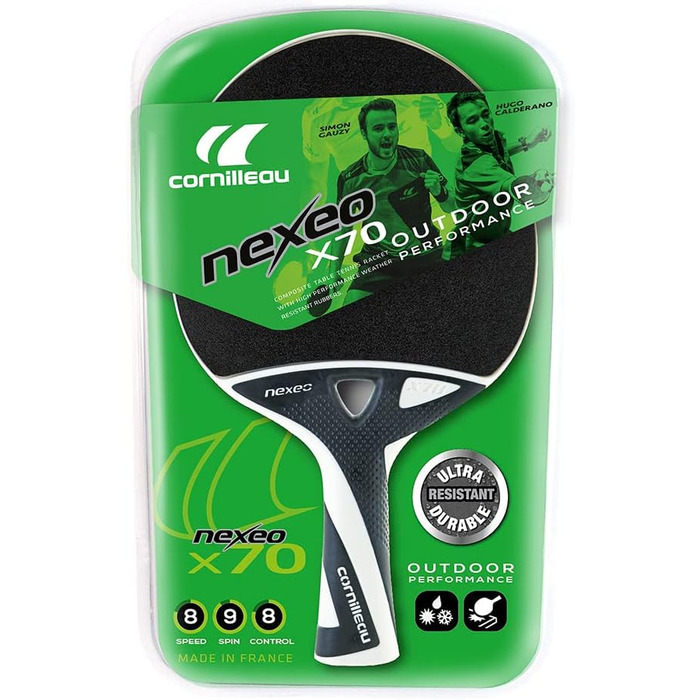 Ракетка для настільного тенісу Cornilleau Nexeo 70 Outdoor, чорна/біла, для дорослих, універсальна