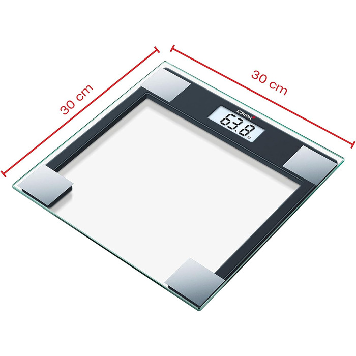 Скляні ваги Korona GABRIELA 150 кг, LCD, автоотключення, батарейки